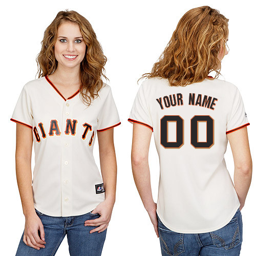 Customized San Francisco Giants Baseball Jersey-Women's Authentic Home White Cool Base MLB Jersey